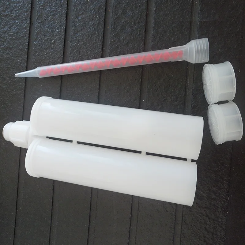 Relação ab Pistola de Cola Epoxy Cartucho Vazio Barril com Tubo de Mistura Bocal Mc1018 Boca da Linha 400ml 1:1 e 1:2