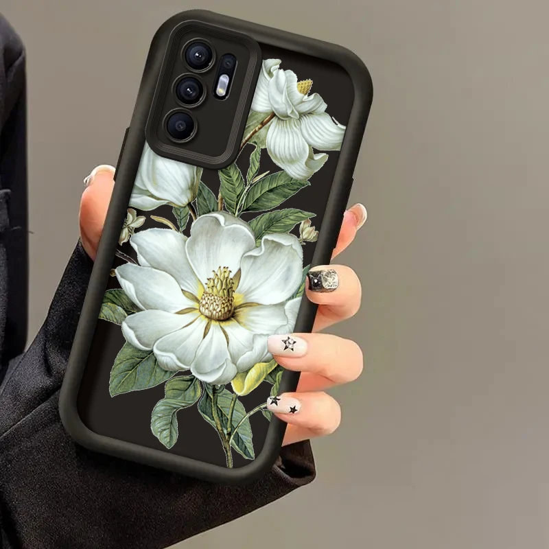Floral Art Silicone Phone Case – Anti-Drop Soft Cover