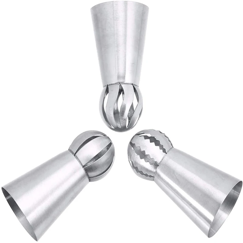 3PCS Stainless Steel Russian Icing Piping Nozzles – Cake Decorating Kit 4