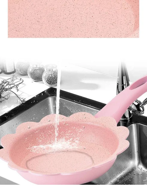 22 cm senza coperchio bollire spaghetti istantanei padella antiaderente  integratore alimentare per bambini padella maifan pietra piccola pentola  per il latte (rosa)