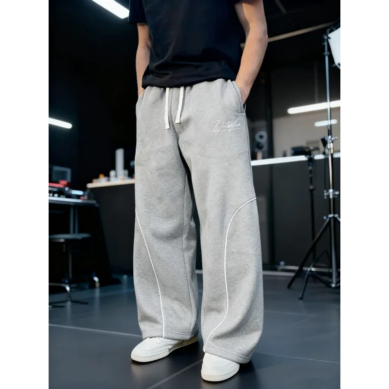 2026 Sommer Herren Schwarz-Grau Farbblock Sweatpants Schnelltrocknend Atmungsaktiv Signature Print Jogginghose Lässige Streetwear Kinderhose