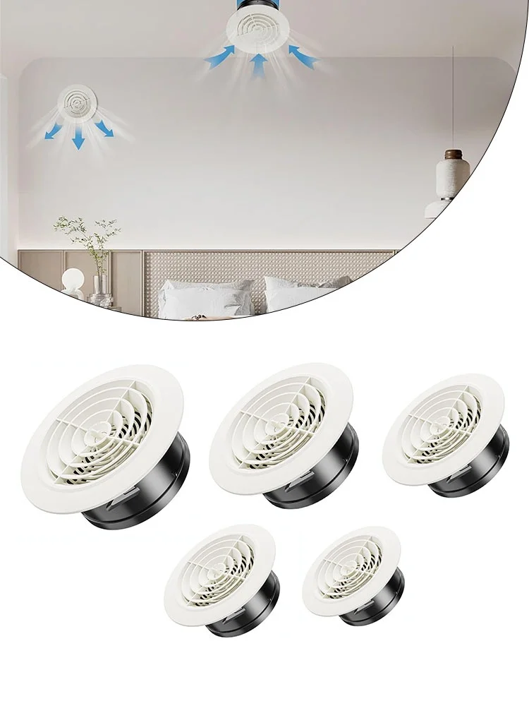 

1PCS 75-200mm Round Adjustable Wall Interior Vent Grill ABS Ventilation Grille Vent Cover Offices Rooms Bathrooms Accessories