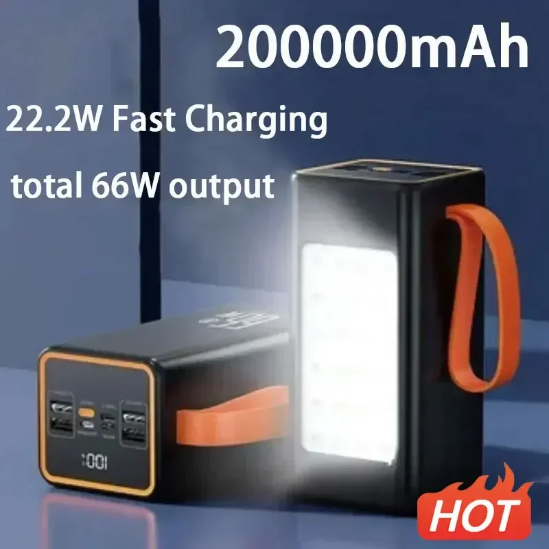 66W 200000Mah Power Bank Grande Capacità Pd20W Powerbank Caricabatterie Rapido Portatile Batteria Esterna Per Iphone Xiaomi Samsung