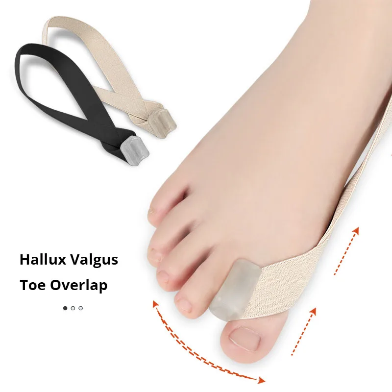 

1 Pair Unilateral Pull Thumb Valgus Orthosis Day and Night Wearable Big Foot Bone Overlapping Toe Separator Tension Strap Cloth