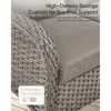 Patio Furniture-All Weather Wicker Patio Conversation Sets with Swivel Patio Chairs High Back Outdoor Couch with Swivel Rocking 5