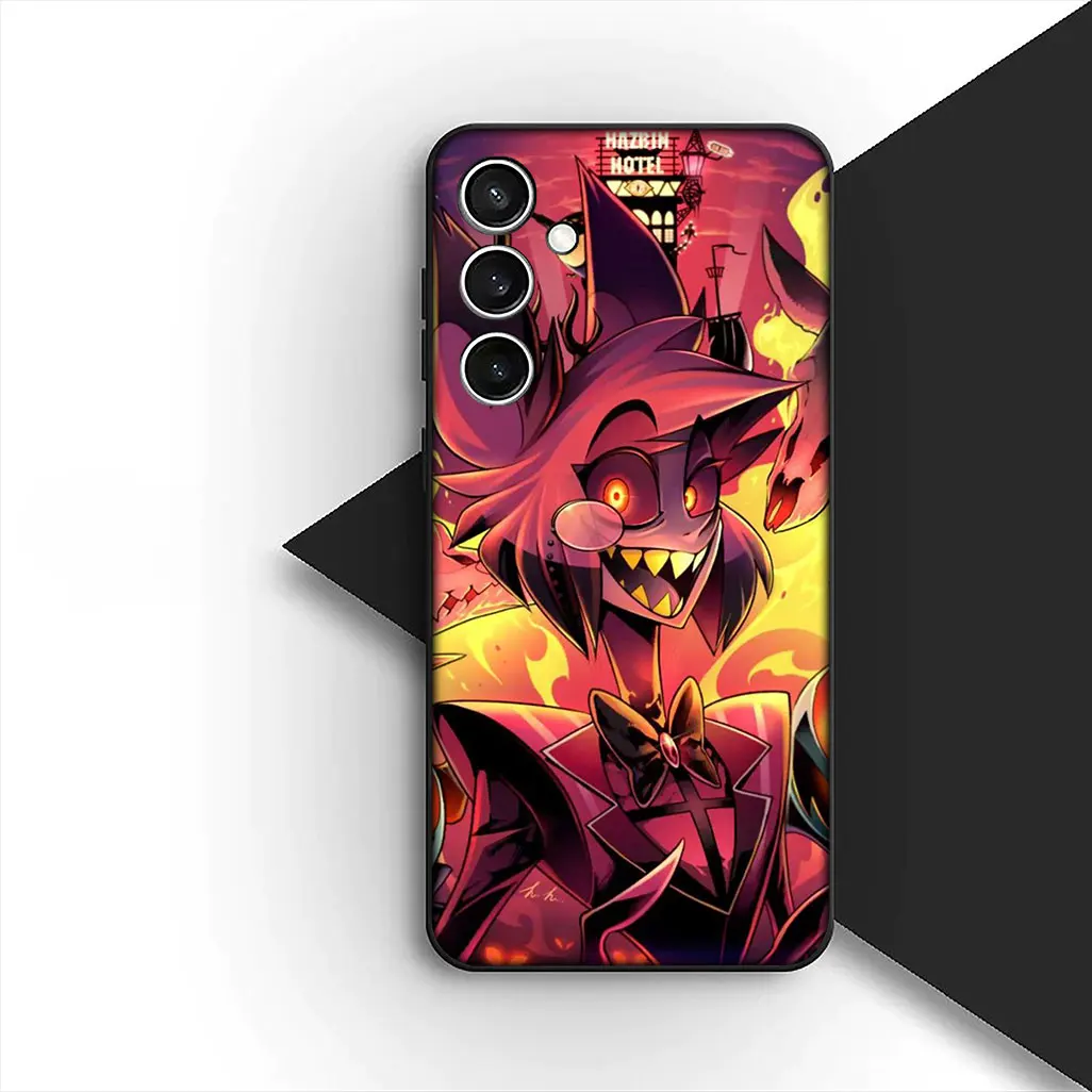Stylish Dust-Proof Phone Case featuring Hazbins Charlie, Angel, and Alastor Design