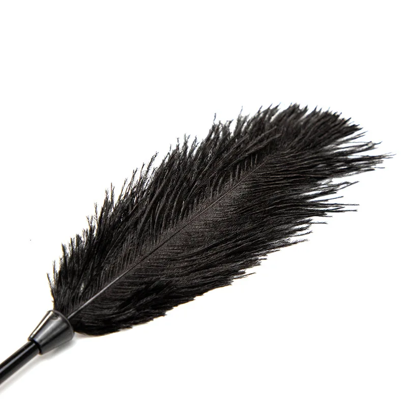 33CM Ostrich Feather Whip,PVC Handle Spanking Paddle Whip fo Cosplay Performance Props 3