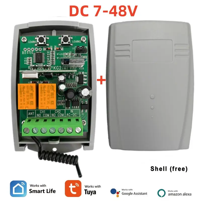 SCS SENTINEL Controller Tuya WiFi Smart Life Garage Door Receiver 7-32V 85-250V 2CH 433MHz Remote Control Gate Opener Universal - Image 11