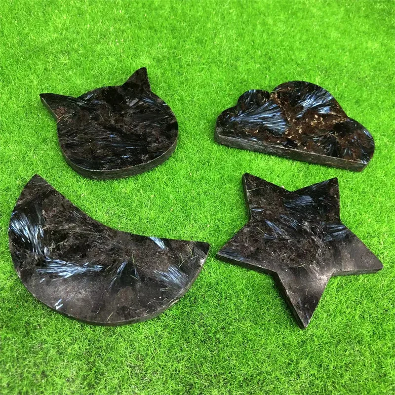 

Астрофиллит резные Кристальные анилеты натуральный камень кварц минеральный драгоценный камень для рукоделия Восстанавливающий драгоценный камень для украшения дома