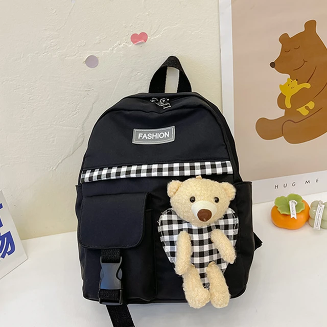 Zainetto per bambini simpatico orso zaino in età prescolare Nylon portatile  moda cinturino regolabile Casual semplice