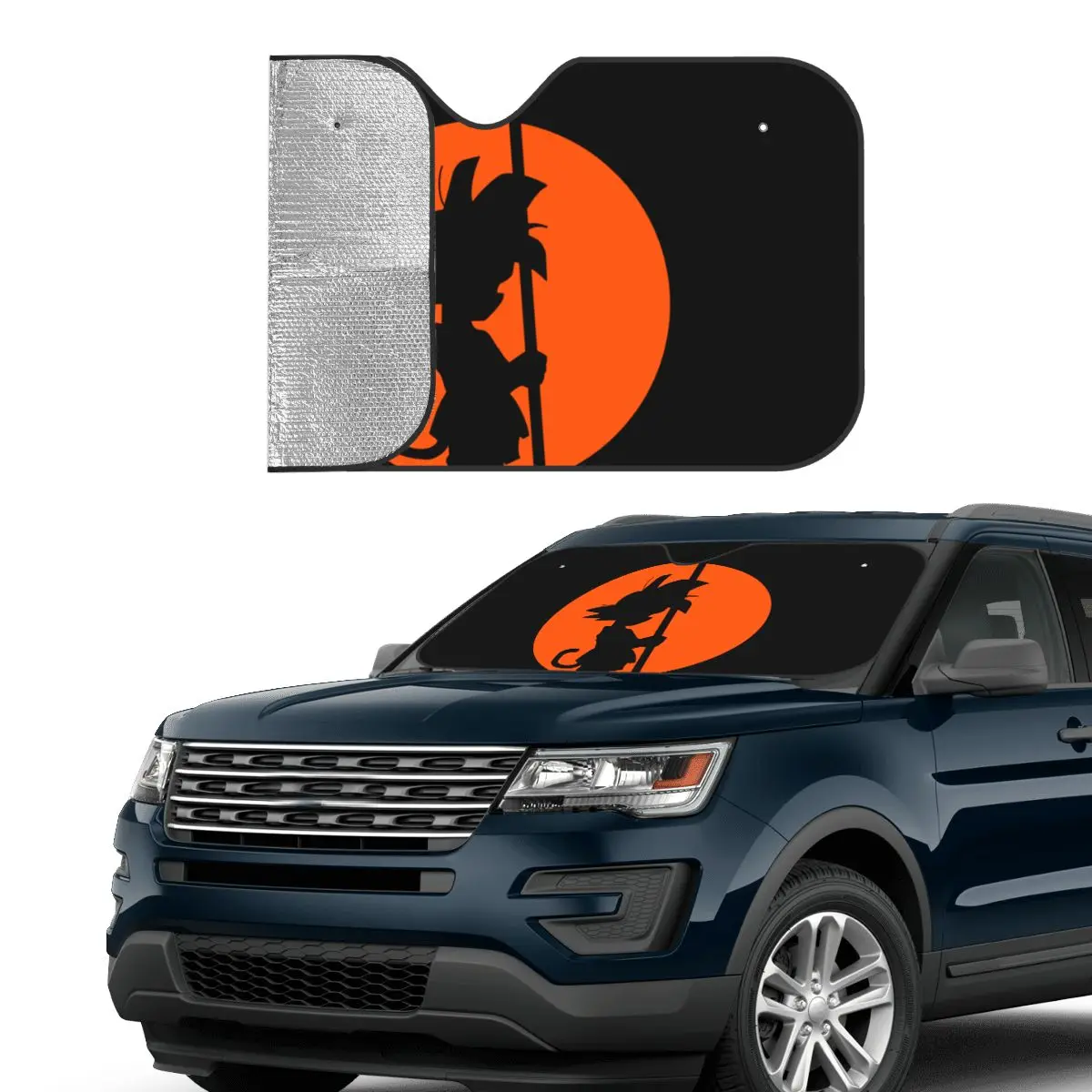 Cartoon Anime Gokus Car Windshield Sunshade Foldable Sun Blocker Car Window Shades