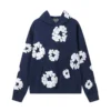 DENIM TEARS Fashion New Men's Women's Same Kapok Foam Printing Loose Velvet Hooded Sweater Trousers Set 5