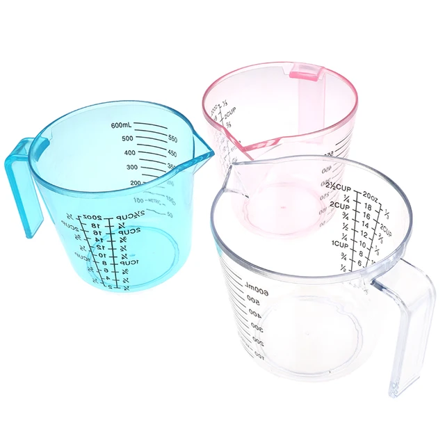 Large Capacity Measuring Cup with Handle and for Liquid Water Milk, Clear 600ml