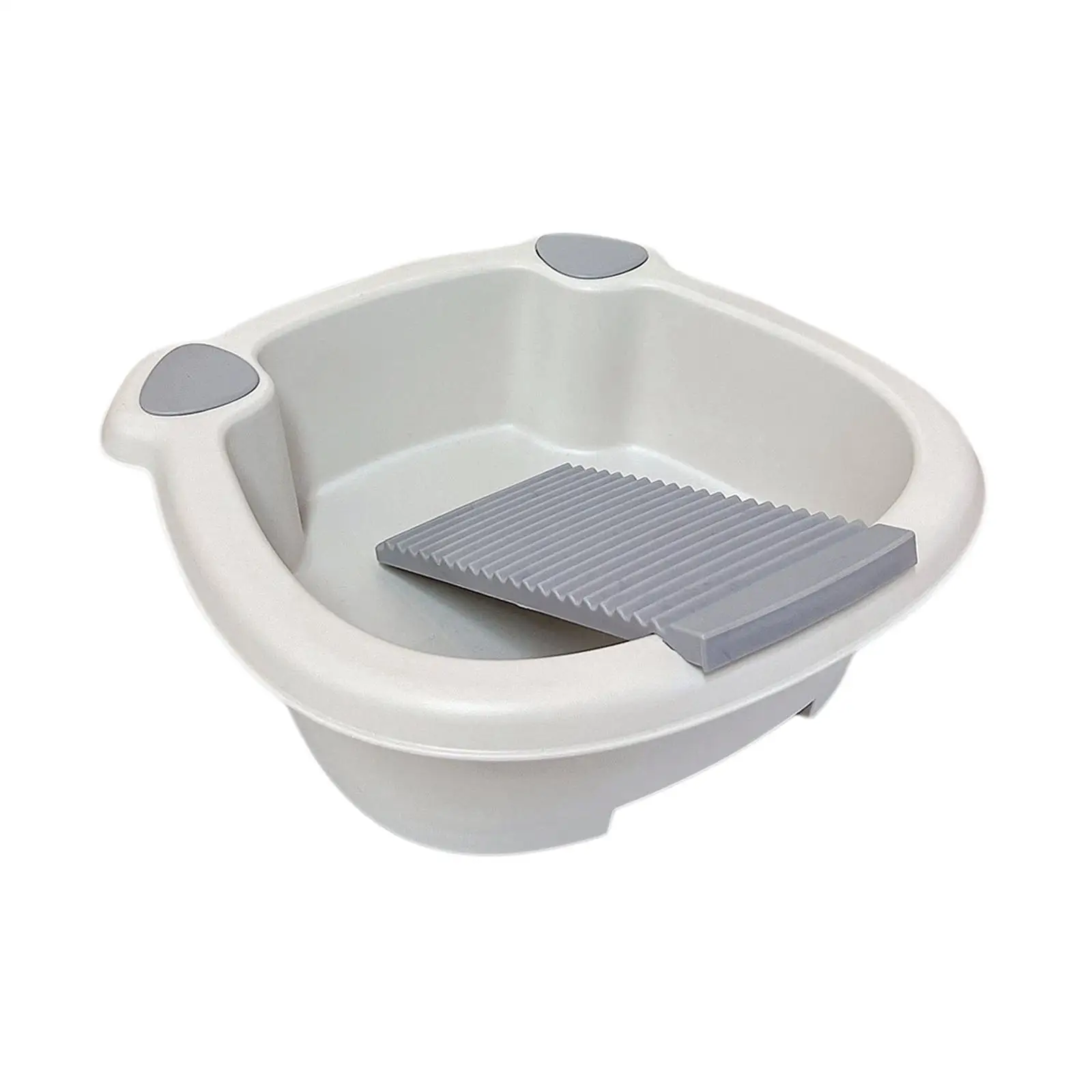 Clothes Washing Basin with Scrubbing Board, Hand Wash Tub for Delicate Items