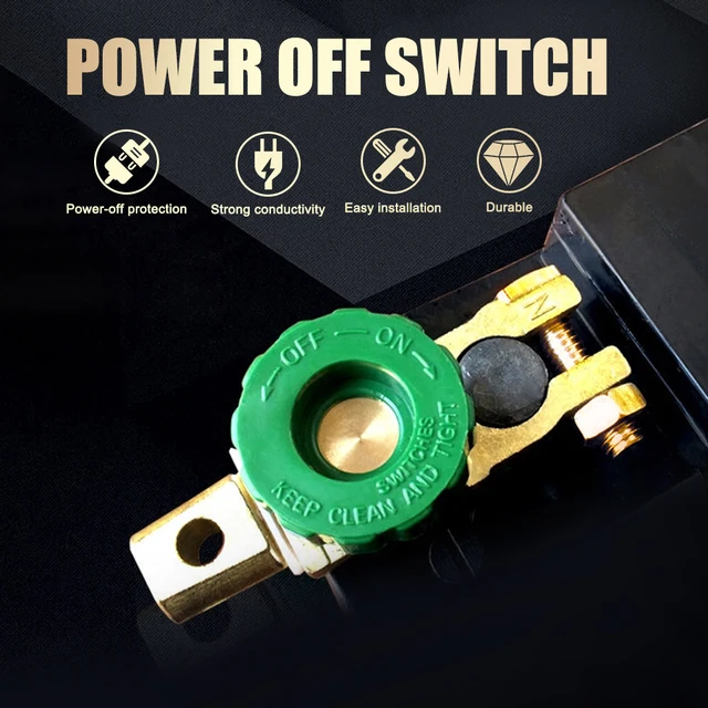 Interruptor de batería de coche Interruptor de enlace de terminal de batería  Corte rápido (verde 17 mm)
