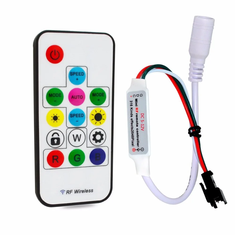 dc5v sk6812 led strip rgbw rgbww rgbnw wwa similar ws2812b individual addressable led tape 30 60 96 144 leds m led ribbon SP103E RF Wireless Remote Pixel RGB LED Controller digital addressable led strip controller For WS2812 WS2811 SK6812 RGBW APA102