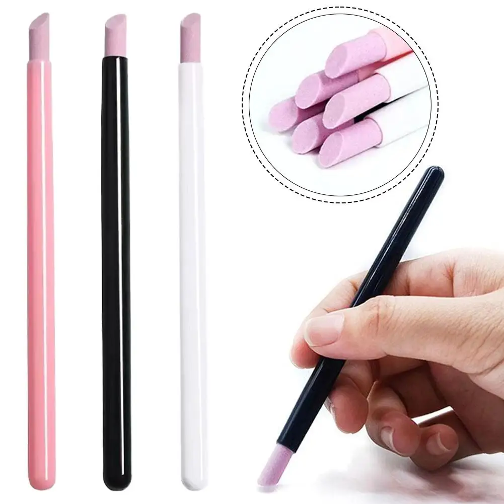 Quartz Pen Nail Cuticle Pushers Nail Polish Manicure Stick Files Grinding Pen Dead Skin Remover 1/5Pcs