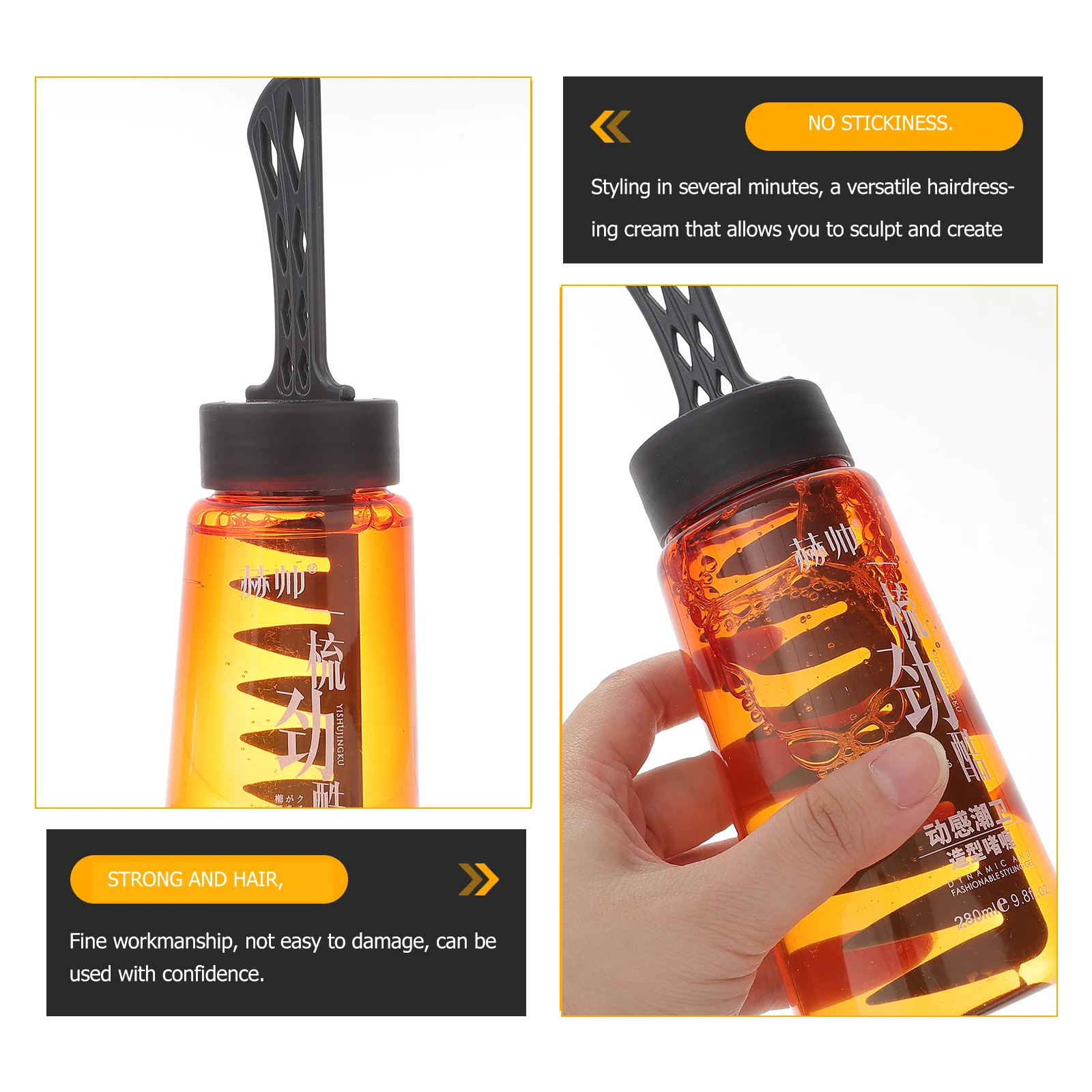 2 In 1 Hair Oil Gel Cream Wide Tooth Comb Back Hair Styling Cream For Men Styling Definer Tools Salon Accersories