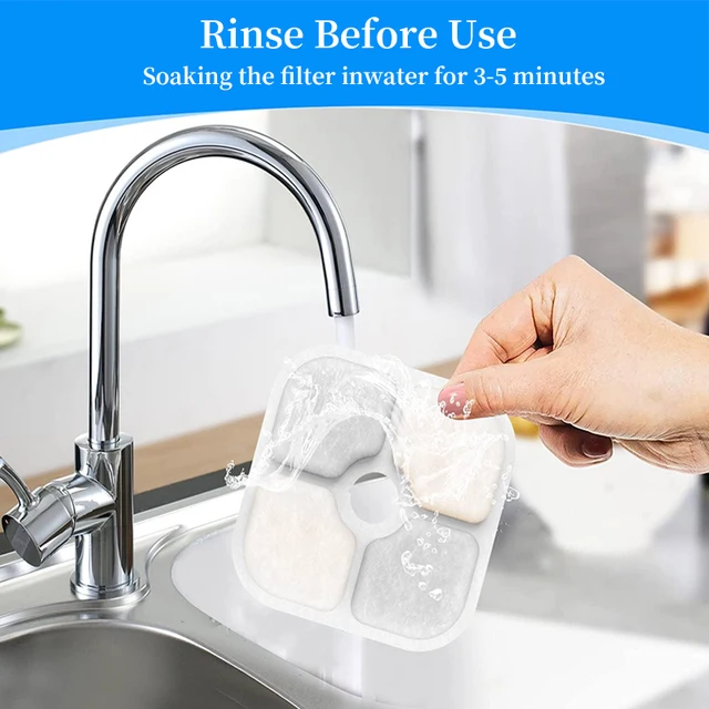 6/12/18/24PCS Activated Carbon Replacement Filters For Pet Automatic Drinking Fountain Battery Operated Cat Water Fountain 4