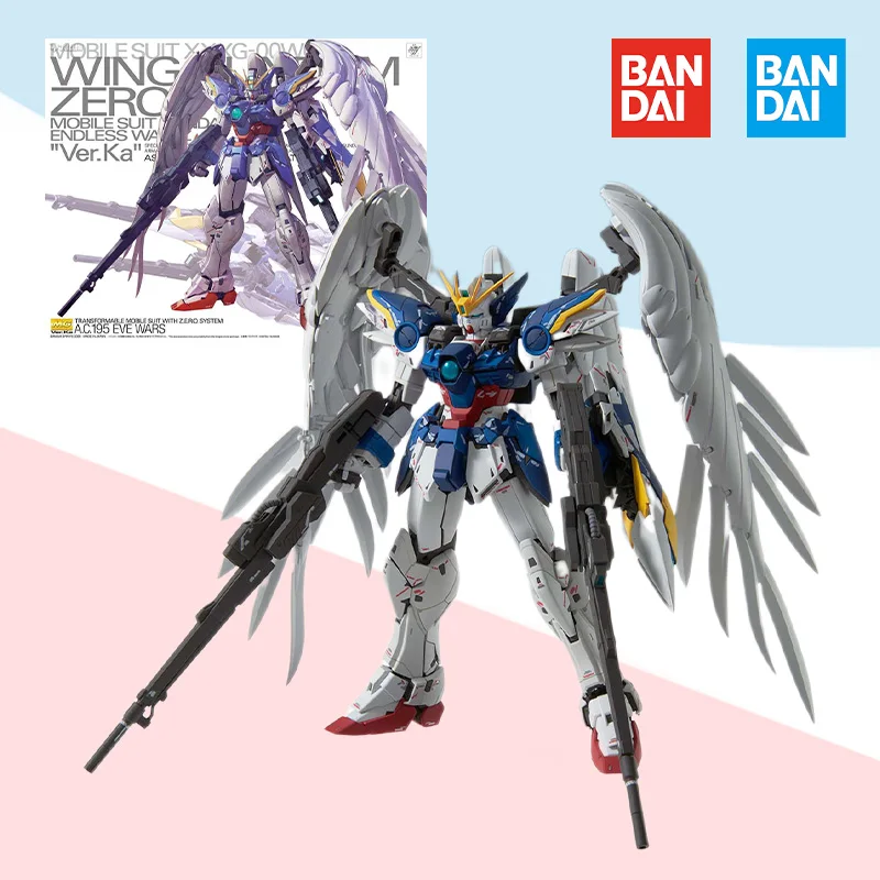 

Bandai Original box MG 1/100 XXXG-00W0 WING ZERO EW Ver ka GUNDAM full Action Anime pvc model kit Assembly toy gift for kids