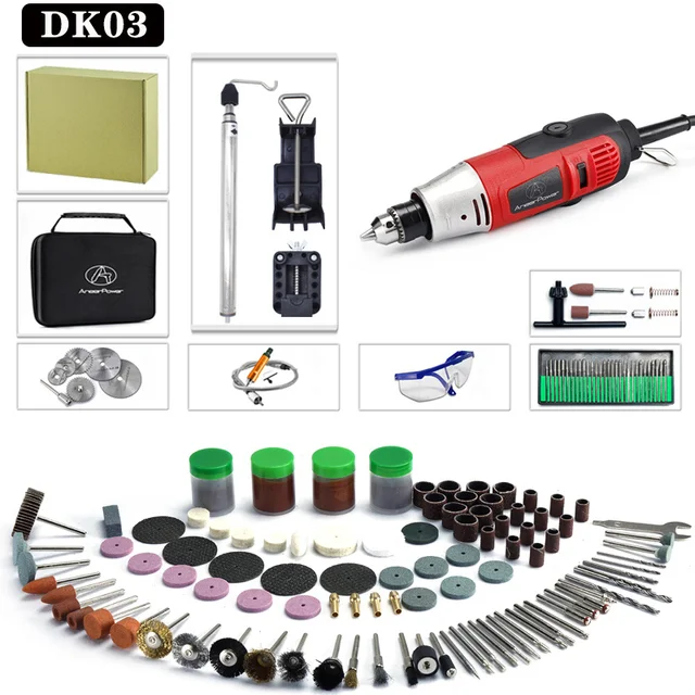 Dremel 260W Mini Electric Drill Engraver Rotary Tool Polishing Machine  Power Tool 5Variable Speed Engraving Pen With Accessories
