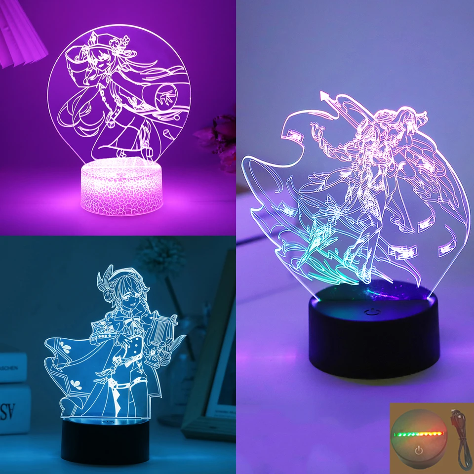 Compra online de Lâmpada led de jogo de anime genshin impacto yae miko  figura para decoração de quarto presente de aniversário candeeiro de mesa  acrílico 3d luz noturna