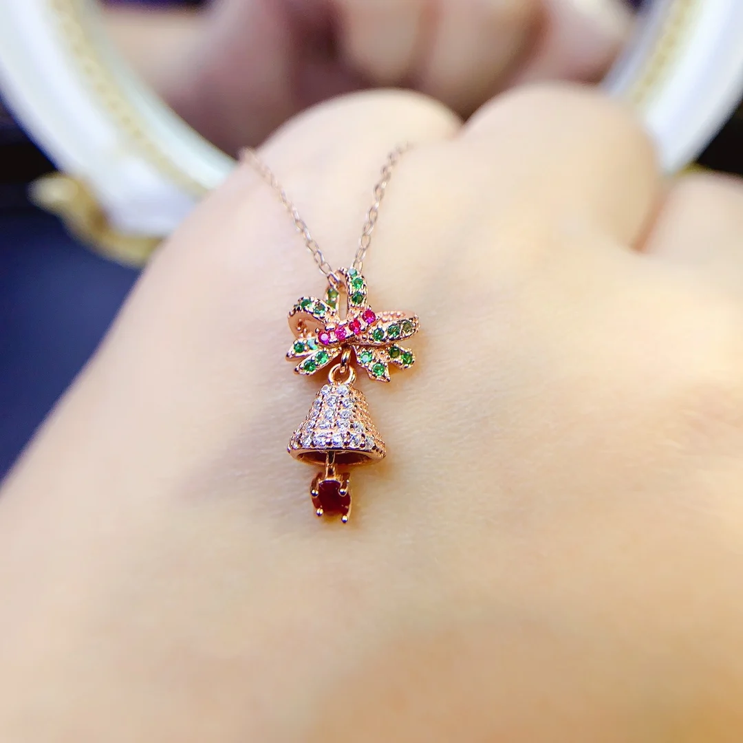 

Ruby Necklace Women's Silver 925 Jewelry Free shipping Gemstone Women's Pendant Gemstone Christmas Gift necklace pendant