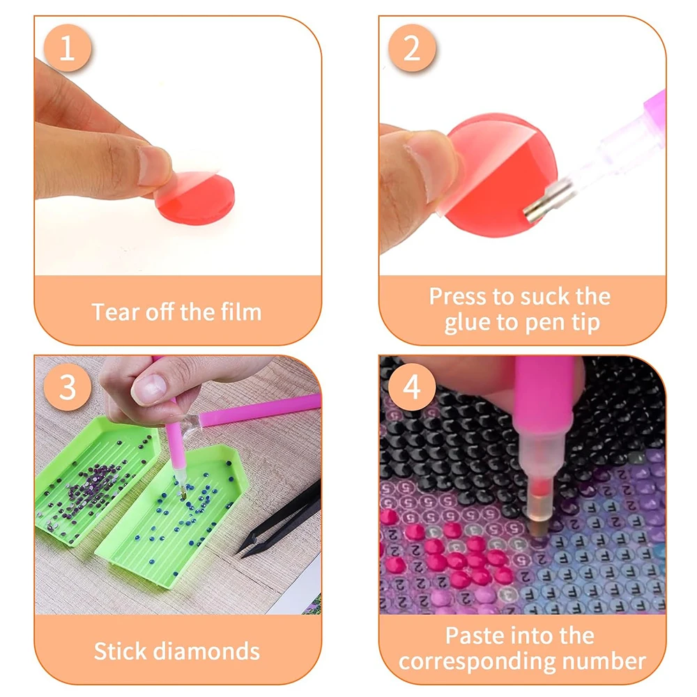 10 Boxes DIY Round Diamond Painting Glue Clay Colorful Painting Clay Wax DIY Diamond Embroidery Wax Tool 3Pcs/Box