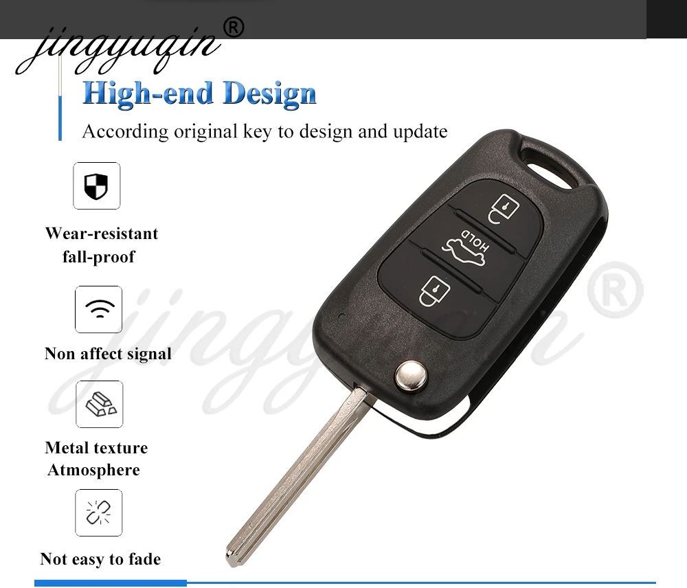 jingyuqin Klappbarer Fernbedienungs-Autoschlüssel 433MHz FSK ID46 für Kia Soul Ceed 2007 2008 2009 2010 2011 2012 81996-1H200 OKA-185T Ce0682 – Detail 4