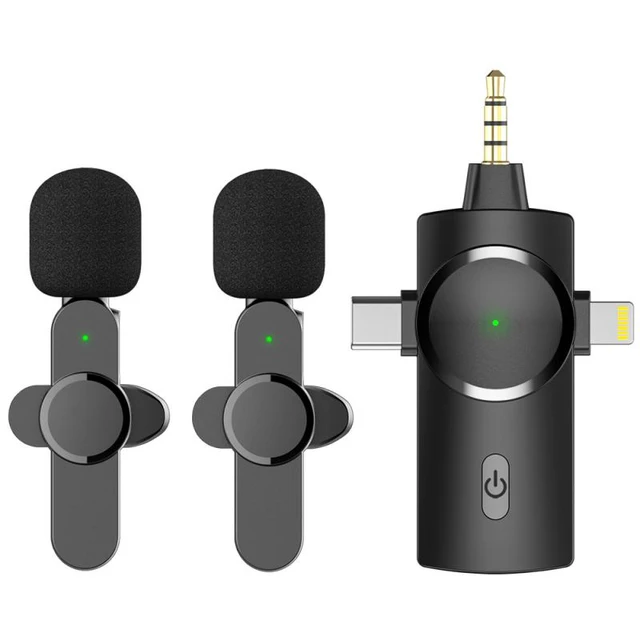 Micrófono inalámbrico para cámara/computadora/portátil/MacBook/teléfono,  micrófono profesional de solapa Lavalier para grabación de video, 