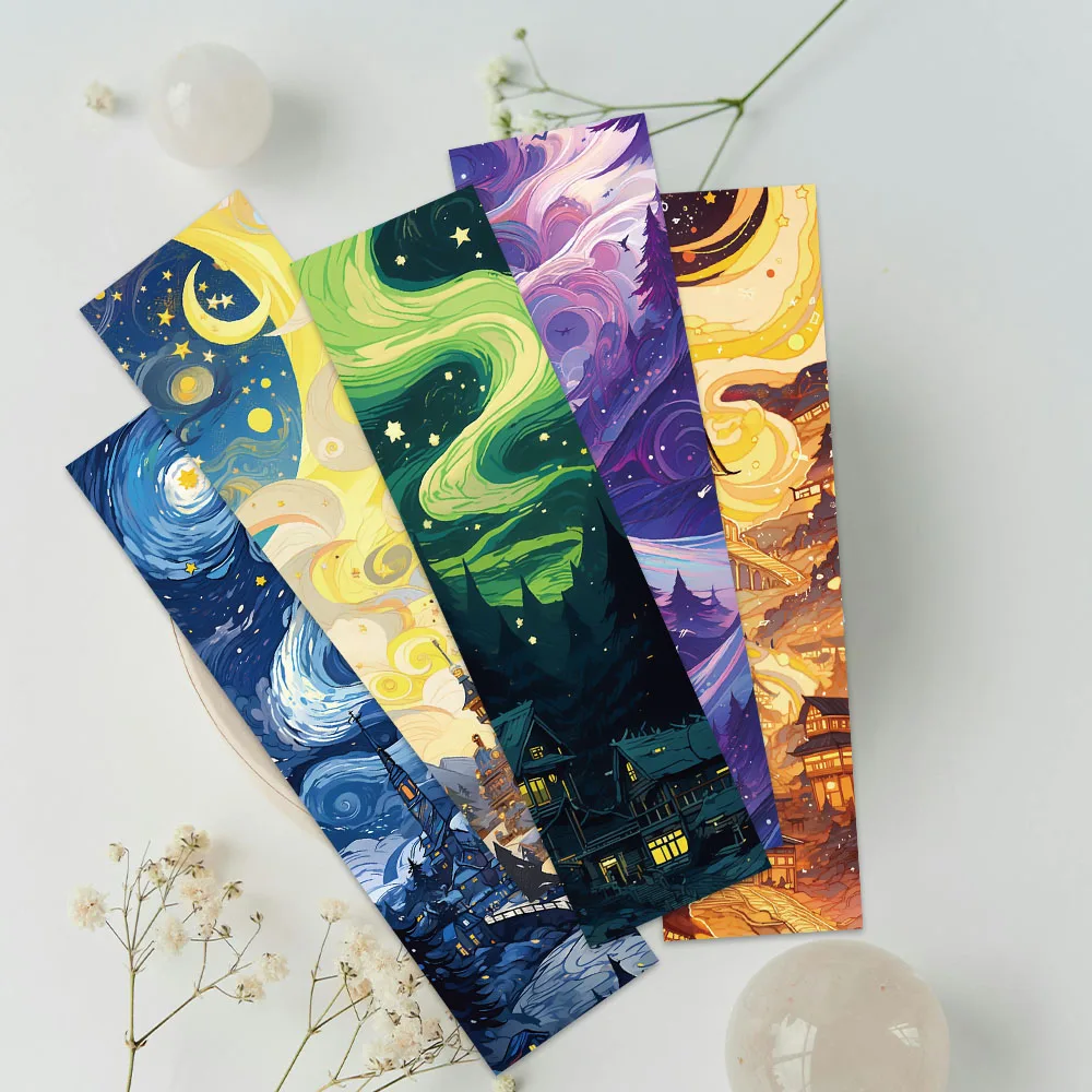 30pcs Aesthetic Colorful Fancy Dreamland Paper Bookmarks DIY Library Office Page Marking Students Readers Page Marker