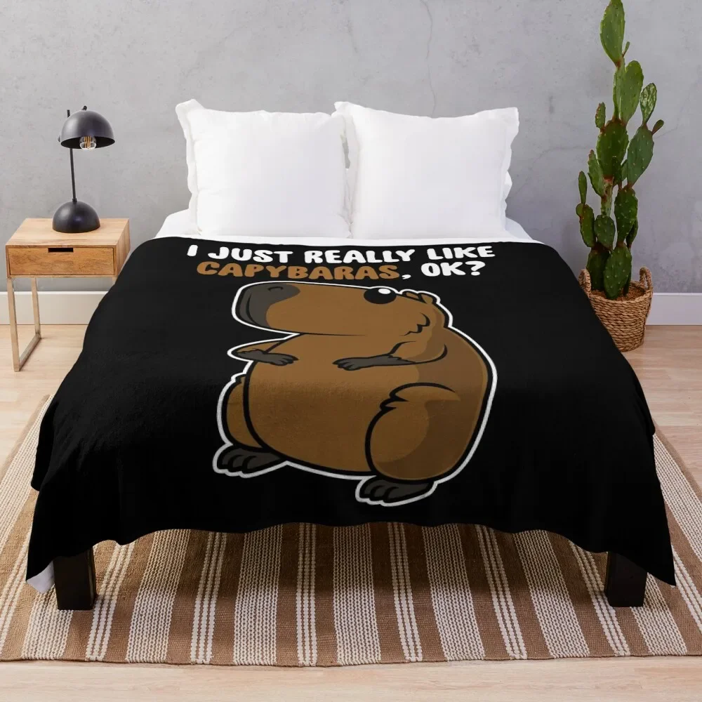 

I Just Really Like Capybaras OK  Cute Toddlers Kids product Throw Blanket Multi-Purpose Soft Plush Plaid Soft Plaid Blankets