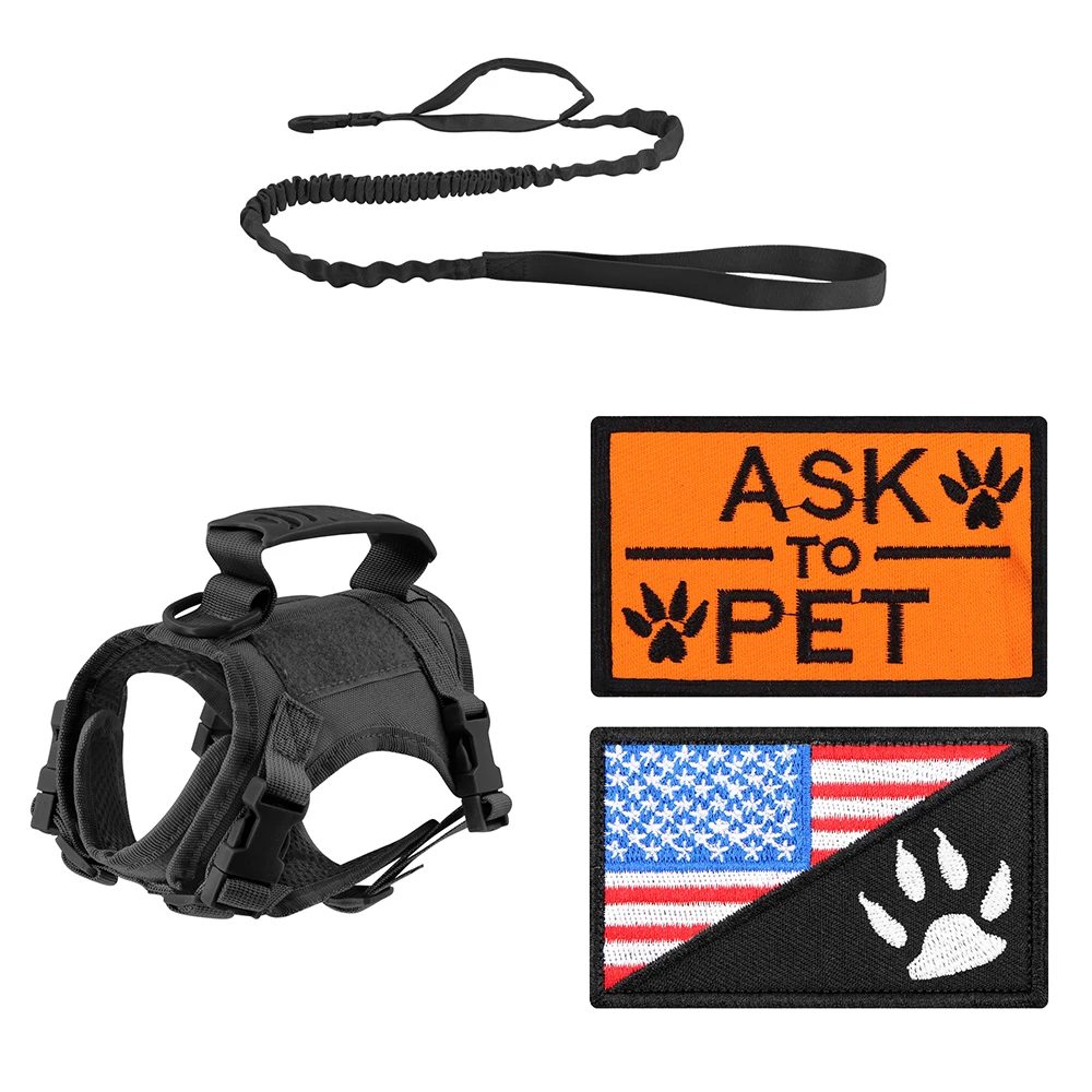 Taktische Haustierweste mit Aufnäher und Leine für Katzen und Hunde – langlebig und verstellbar, ideal für Outdoor-Abenteuer für Welpen und Kätzchen – Detail 7