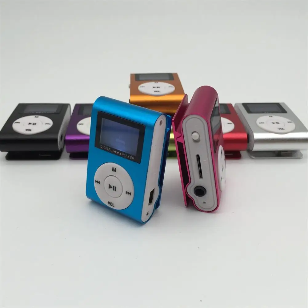 Mini Cube Clip-type Mp3 Player Display Rechargeable Portable Walkman Sport Mp3 Music Speaker with Earphone Usb Cable