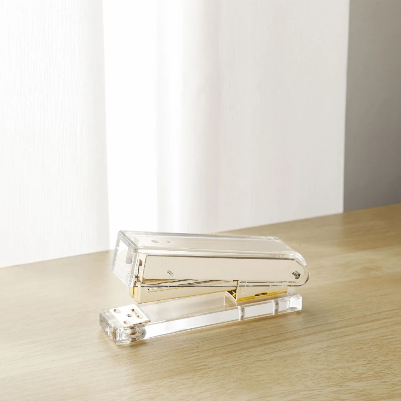 Acrylic Rose Gold Desktop Stapler Office Binding Machine