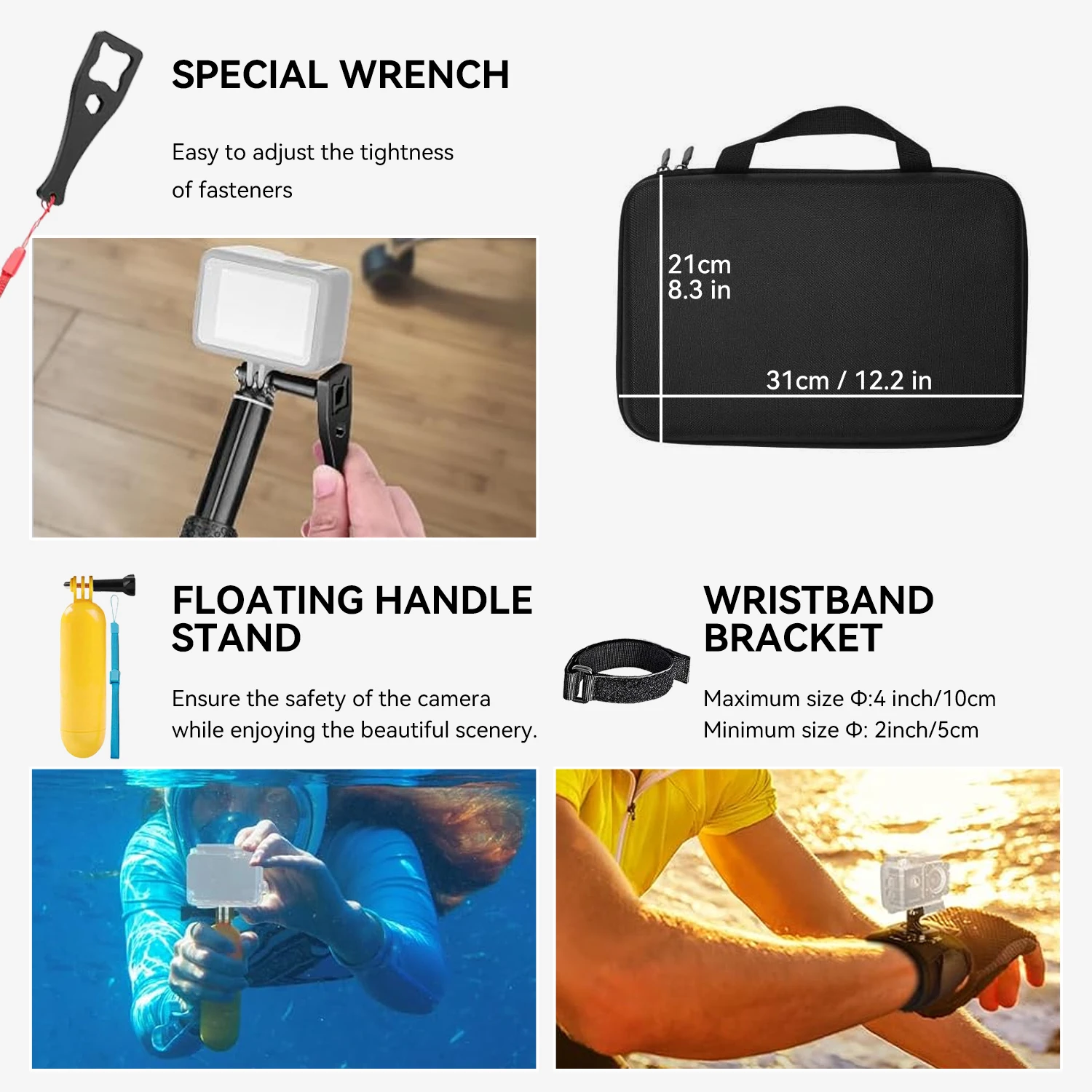 50-in-1 Adventure Kit for GoPro 13/12/11 DJI Action 5/4 Insta360 Ace 360&deg; Bike/Helmet/Chest Mounts Waterproof Case