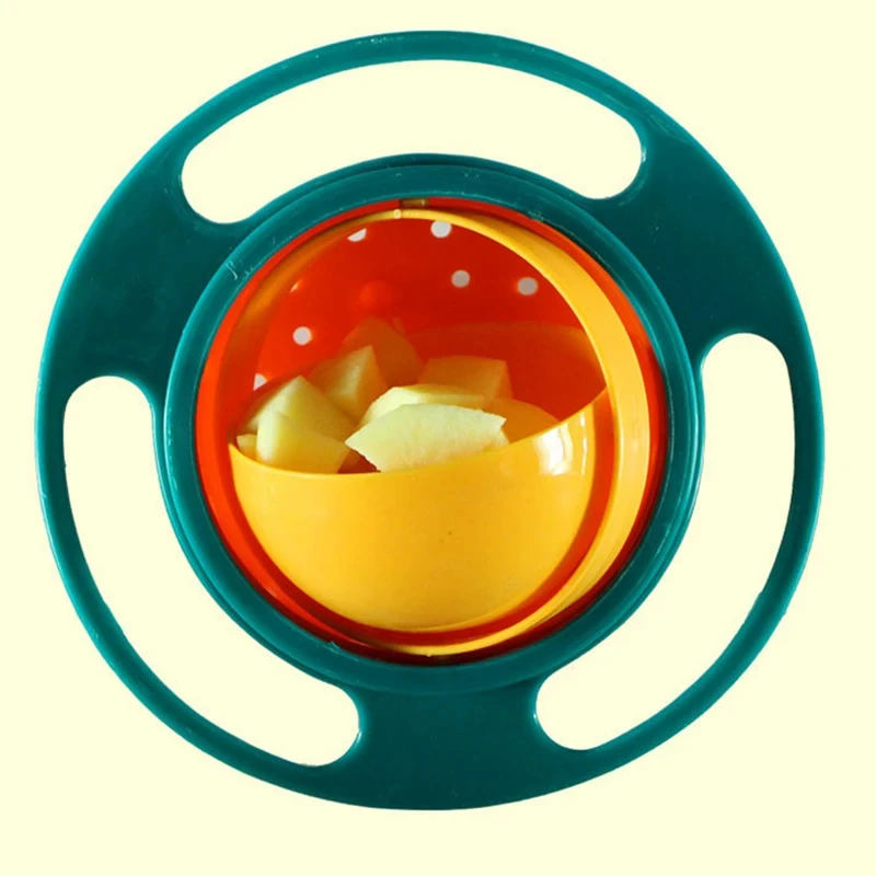 Rotary Feeding Bowl Baby Feeding Bowl Gyro Bowl 360 Degree Rotation Spill Resistant Feeding Dishes for Baby Training Children Spill-Proof