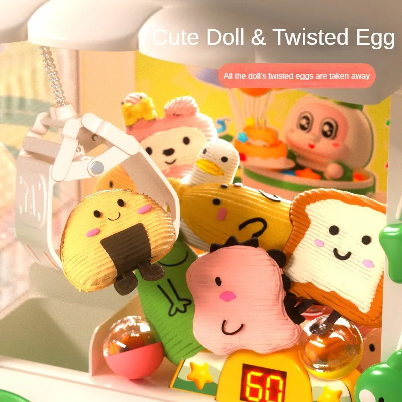 Children Cartoon Rabbit Mini Claw Machine Toy Automatic Coin Operated Play Game Doll Machines Girls Birthday Gifts Toys for Kids 4