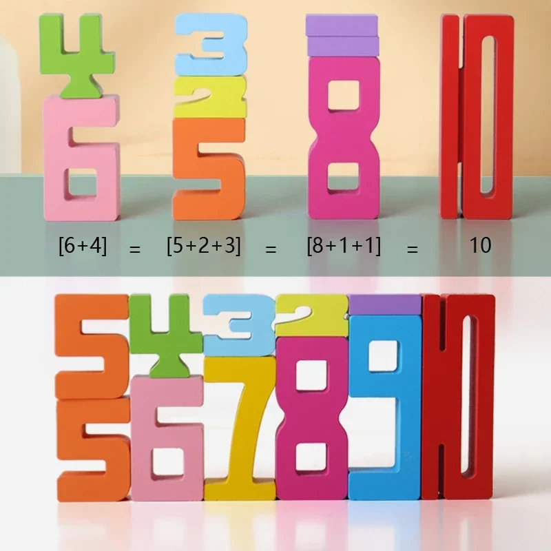 Stacking Blocks 3D Digital Puzzle Balance Game Building Blocks Puzzle Board Assembly Bricks Educational Toys for Children