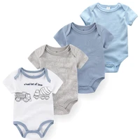 4Pieces Cotton Newborn Bodysuit Print Baby Girl Clothes 0-12M Cartoon Baby Boy Clothes Summer Short Sleeve Romper Bebes 4