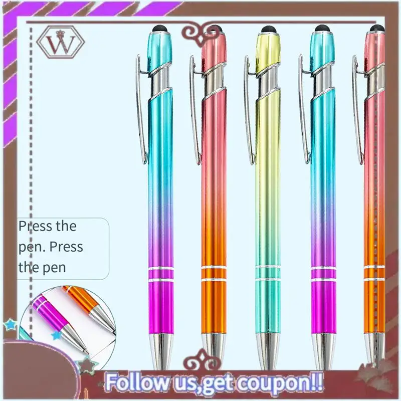 ABBG-50Pcs 그라디언트 금속 볼펜 터치 스크린 볼펜 쓰기 문구 사무실 학교 용품