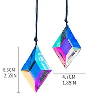 2 pcs Diamond Shaped Crystal Light Catching Prisms, Rainbow Maker for Window, Balcony, Kitchen, Garden Decoration 6
