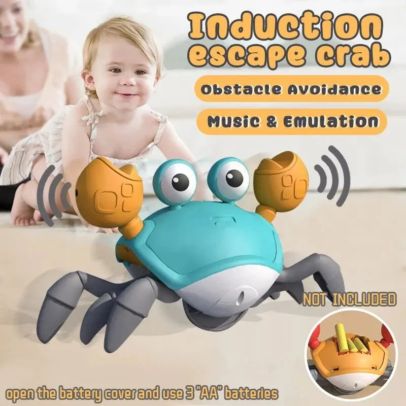 Induction Escape Crab Baby Sensing Electric Pet Musical Toy Indoor Learn Climb Parent Interactive Toys Gifts For Kids Boys Girls 2