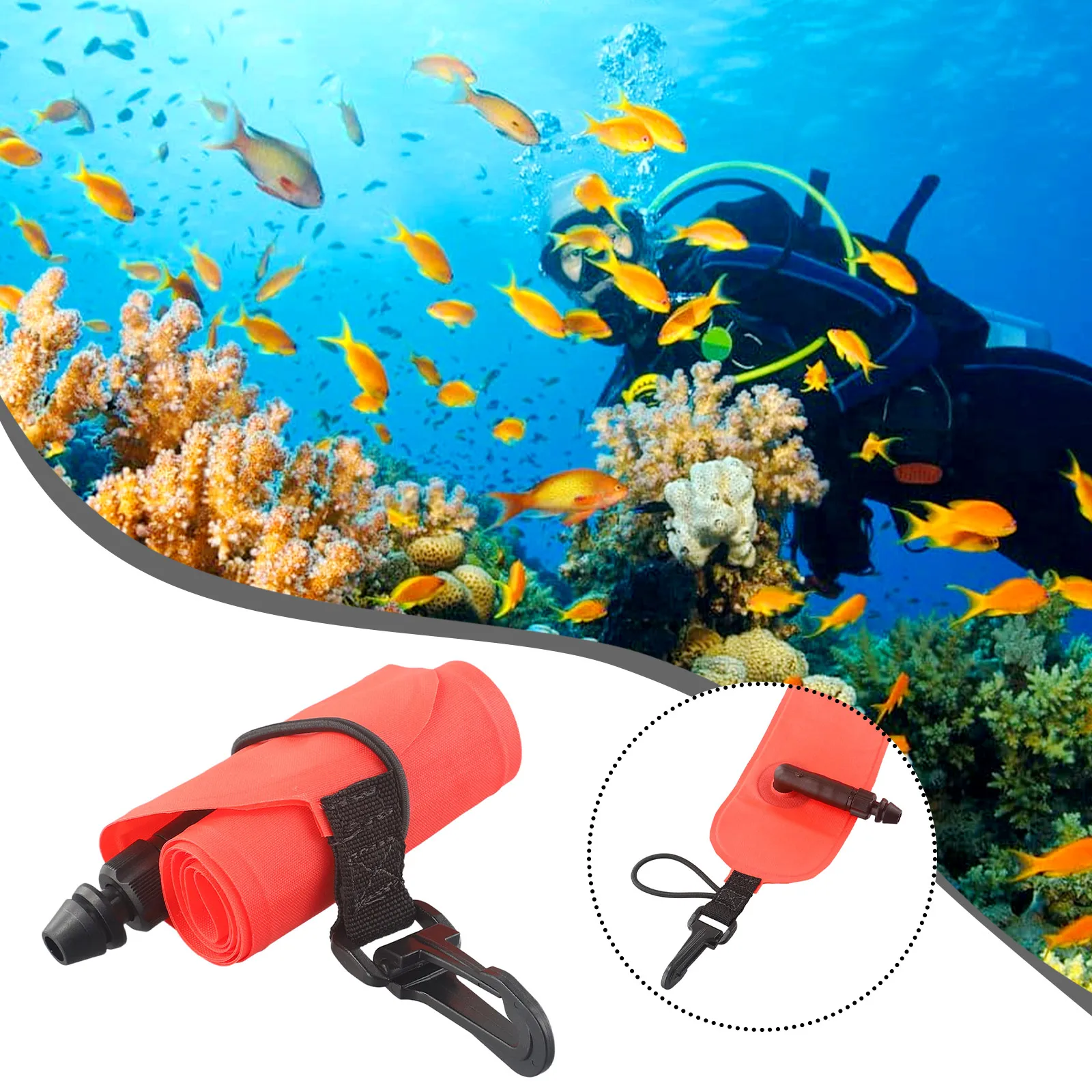 

Буй для сигнала, буй для дайвинга, буй для дайвинга 210D, нейлон, 1 шт., рулон, Размер 9,5*5*5 см, ткань с покрытием из ТПУ, искусственная кожа