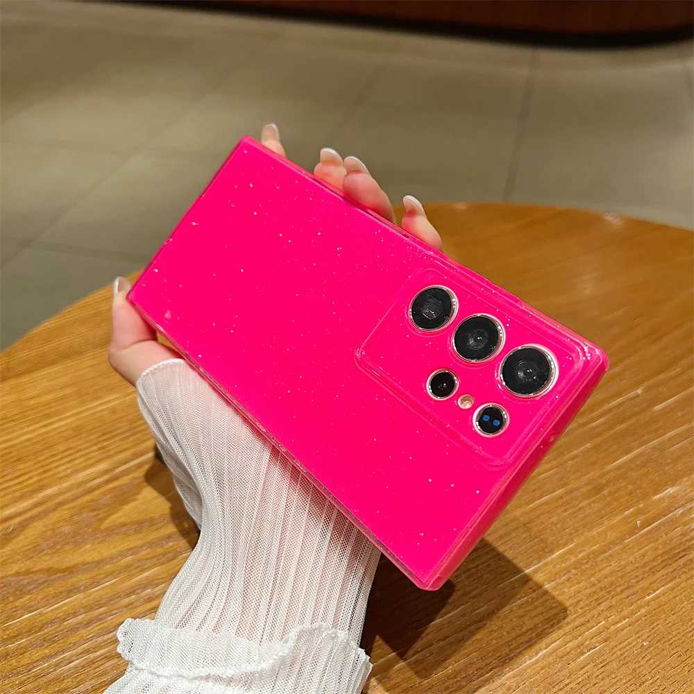 Vibrant Glitter Silicone Shockproof Phone Case - Full Protection Soft Cover