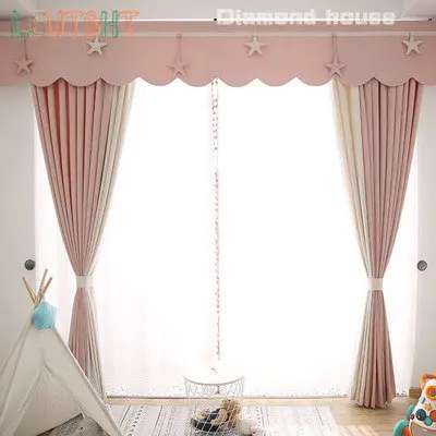 

Nordic Curtain for Living Room Light Luxury French Morandi Bedroom Children Girl Princess Three-dimensional Star Custom Curtains