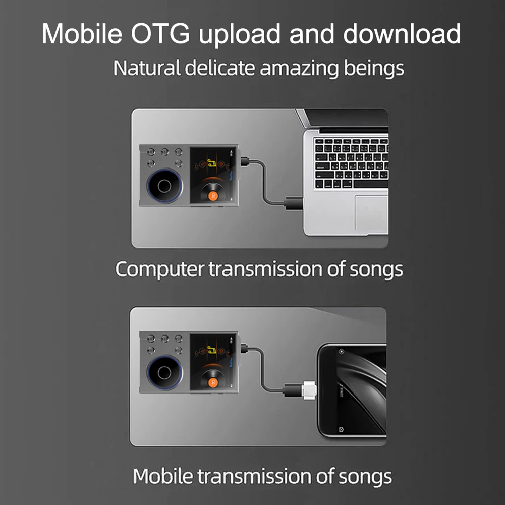 HiFi MP3 Player Lossless DSD Digital Audio Music Player Bluetooth 5.3 16GB Built-in Portable Music Players Support Up To 256GB