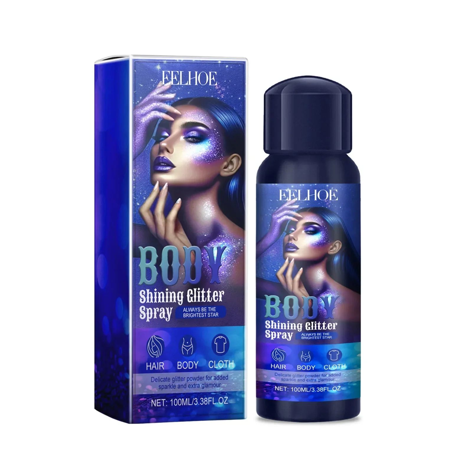 Add Some Sparkle and Shine To Your Look with This Long-lasting Glitter Spray for Body and Hair Highlight Body Glitter Spray 6