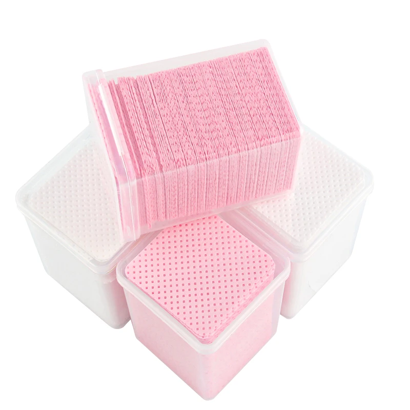 200 pcs/case Eyelash Glue Clean Cotton Piece Lint-Free Nail Gel Polish Remover Wipes Paper Cotton Makeup Removal Manicure Tools 6