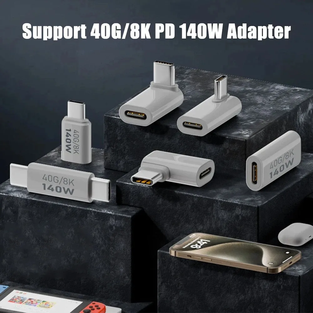 140W USB C OTG 어댑터 PD 타입 C 암-수 어댑터 40Gbps 데이터 동기화 커넥터 맥북 에어 프로 노트북 마우스 액세서리용